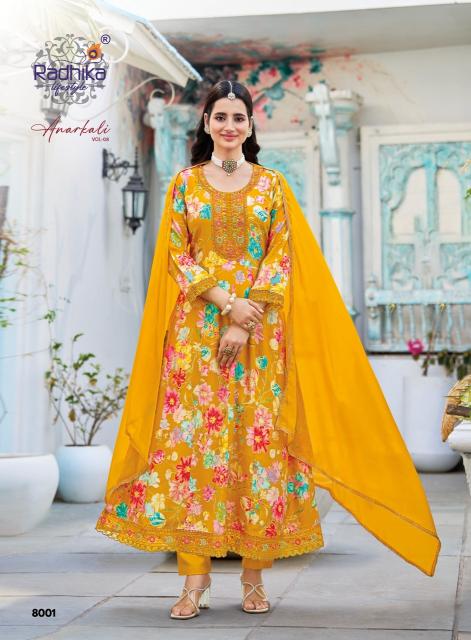 Radhika lifestyle anarkali vol 8 anarkali readymade kurtis wholesale  - wholesale export